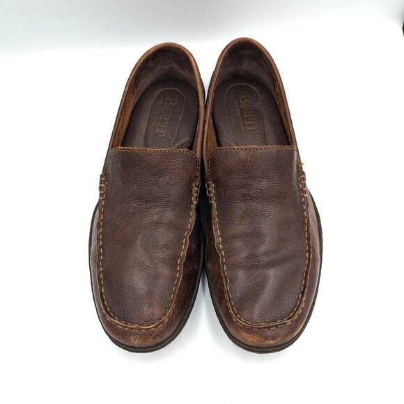 Born Thaton Shoes Mens Size 9.5 M Brown Driving Loafers Leather Slip-On Moccasin - Picture 4 of 8